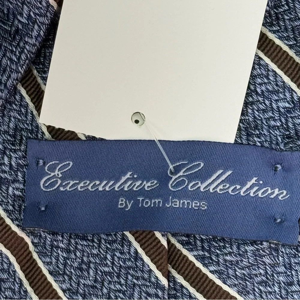 NWT Tom James Executive Collection  100% Silk Striped Necktie